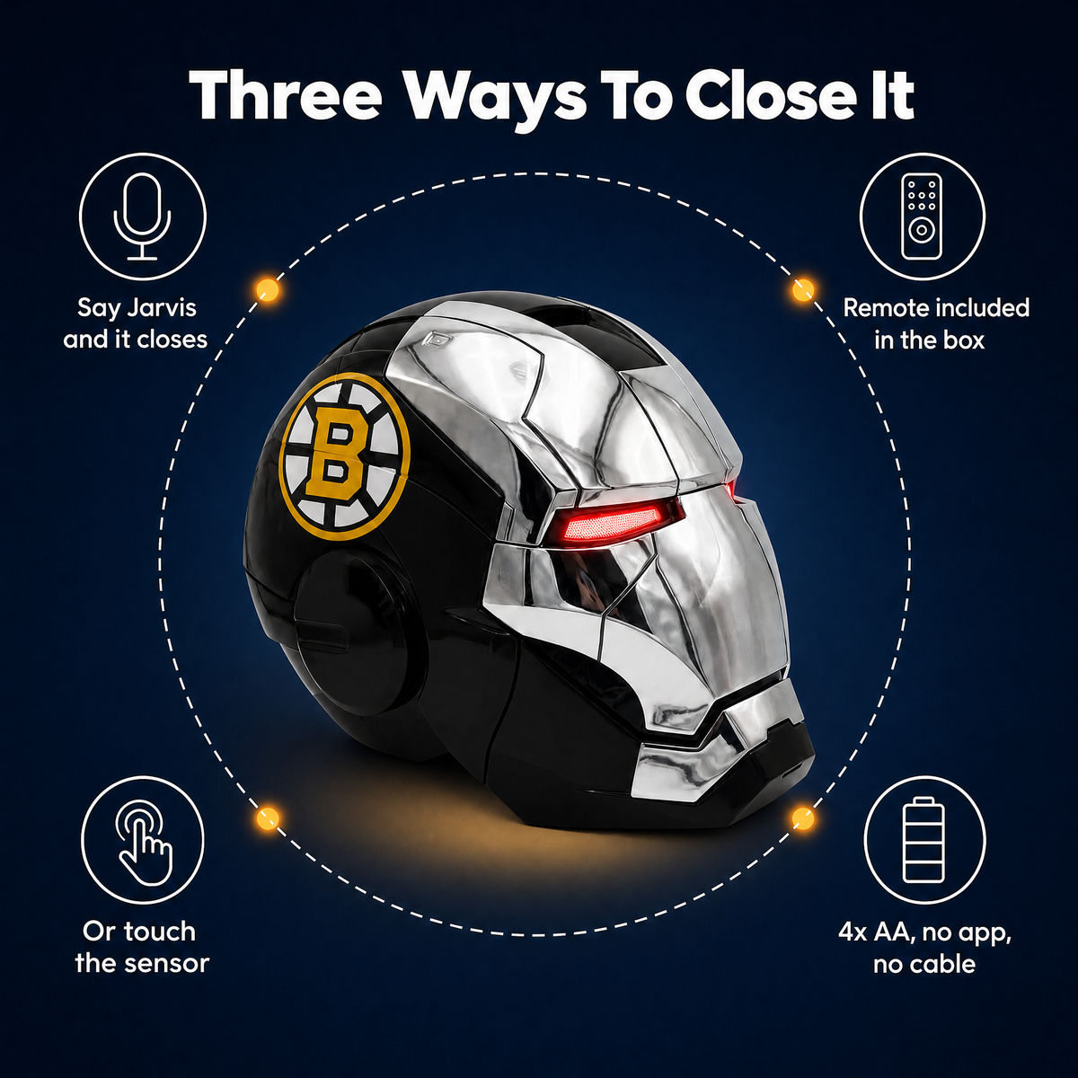NHL Iron Man Helmet — three ways to close it